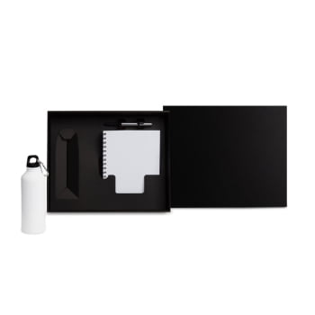 Kit Garrafa Caneta e Caderno 3 Peças SMKT-90353 Brindes Personalizados