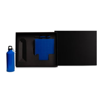 Kit Garrafa Caneta e Caderno 3 Peças SMKT-90354 Brinde Personalizado