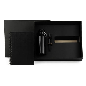 Kit Garrafa Caneta e Caderno 3 Peças SMKT-9041S Brindes Personalizados