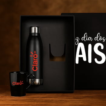 Brinde Presente Dia dos Pais Personalizado Kit Garrafa e Caneca 2 Peças SMKT-90291-PAI