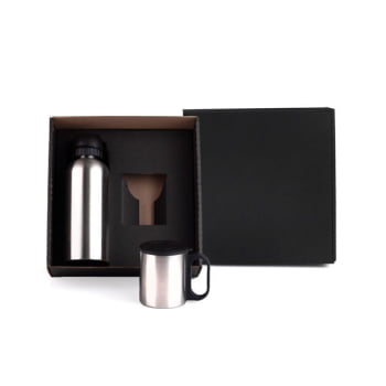 Kit Garrafa e Caneca 2 Peças 600 ML / 180 ML SMIX-01611 Brinde Personalizado