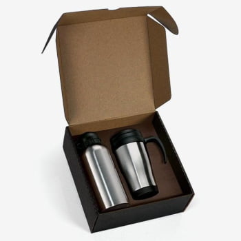 Kit Garrafa e Caneca 2 Peças 600 ML / 410 ML SMIX-41601 Brinde Personalizado