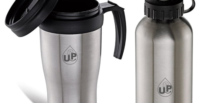 Kit Garrafa e Caneca 2 Peças 600 ML / 410 ML SMIX-41601 Brinde Personalizado