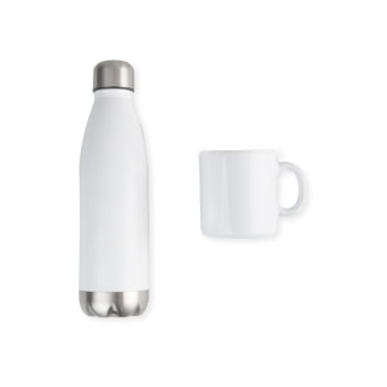 Kit Garrafa e Caneca 2 Peças SMKT-90275 Brinde Personalizado