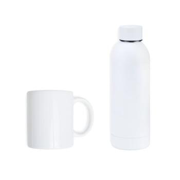 Kit Garrafa e Caneca 2 Peças SMKT-90360 Brinde Personalizado