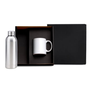 Kit Garrafa e Caneca 2 Peças SMKT-90362 Brinde Personalizado