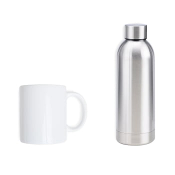 Kit Garrafa e Caneca 2 Peças SMKT-90362 Brinde Personalizado