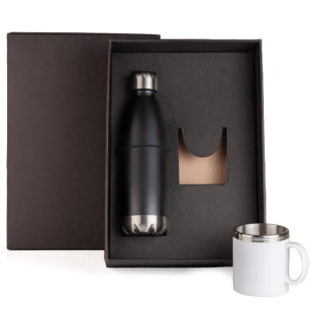 Kit Garrafa e Caneca 2 Peças SMKT-9039D Brinde Personalizado