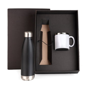 Kit Garrafa e Caneca 2 Peças SMKT-9039D Brinde Personalizado