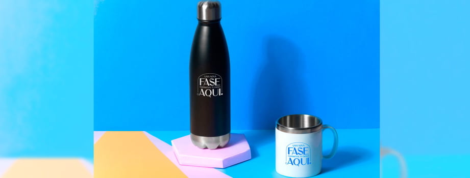 Kit Garrafa e Caneca 2 Peças SMKT-9039D Brinde Personalizado