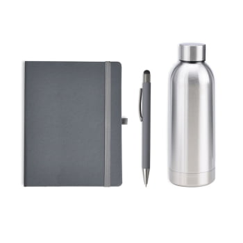 Kit Garrafa e Acessórios Personalizado 3 Peças SMKT-90359 Brindes Personalizado