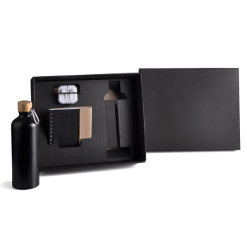 Kit Garrafa e Acessórios Personalizado 4 Peças Fone de Ouvido SMKT-90284 Brindes Personalizado