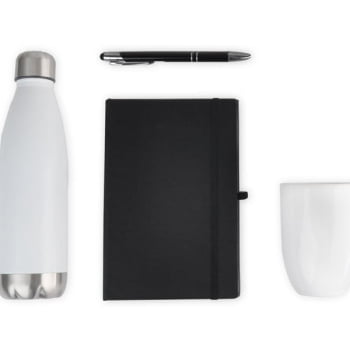 Kit Garrafa e Acessórios Personalizado 4 Peças SMKT-90277 Brinde Personalizado