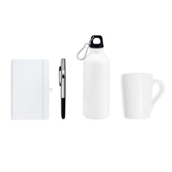 Kit Garrafa e Acessórios Personalizado 4 Peças SMKT-90355 Brindes Personalizado