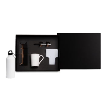 Kit Garrafa e Acessórios Personalizado 4 Peças SMKT-90355 Brindes Personalizado