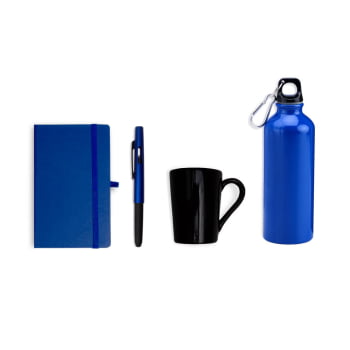 Kit Garrafa e Acessórios Personalizado 4 Peças SMKT-90356 Brinde Personalizado