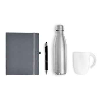 Kit Garrafa e Acessórios Personalizado 4 Peças SMKT-90393 Brindes Personalizado