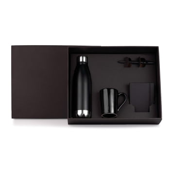 Kit Garrafa e Acessórios Personalizado 4 Peças SMKT-9042A Brinde Personalizado