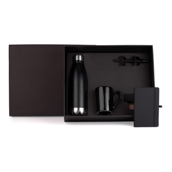 Kit Garrafa e Acessórios Personalizado 4 Peças SMKT-9042A Brinde Personalizado