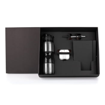 Kit Garrafa e Acessórios Personalizado 4 Peças SMKT-9043H Brinde Personalizado