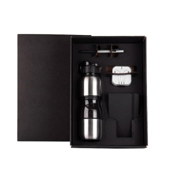 Kit Garrafa e Acessórios Personalizado 4 Peças SMKT-9044H Brinde Personalizado