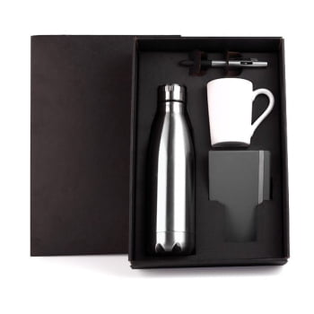 Kit Garrafa e Acessórios Personalizado 4 Peças SMKT-9048Q Brindes Personalizado