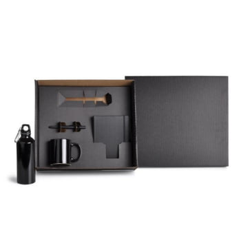 Kit Garrafa e Acessórios Personalizado 4 Peças SMKT-9059K Brindes Personalizado