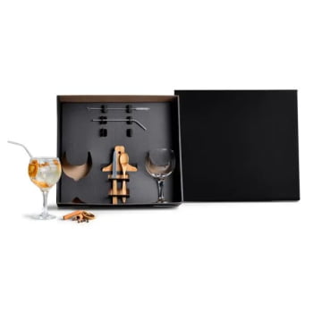 Kit Gin Personalizado Bambu / Madeira / Inox 8 Peças SMKT-90155 Brindes Personalizados