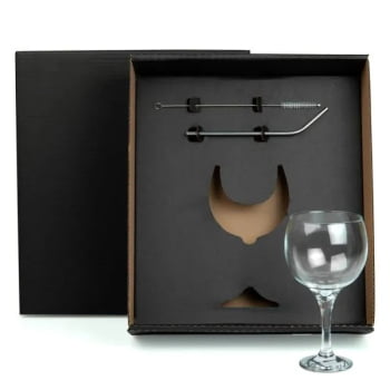 Kit Gin Personalizado Inox 3 Peças SMKT-9018D Brinde Personalizado