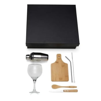Kit Gin Personalizado Madeira / Inox 7 Peças SMKT-90190 Brindes Personalizados