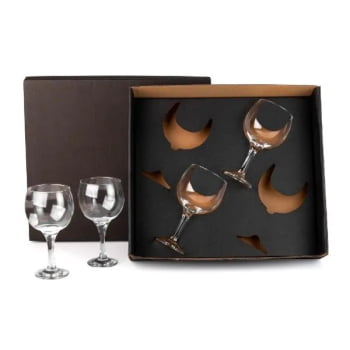 Kit Gin Personalizado Vidro 4 Peças SMKT-9032Y Brinde Personalizado
