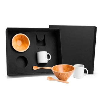 Kit Gin Personalizado Vidro 4 Peças SMKT-9032Y Brinde Personalizado