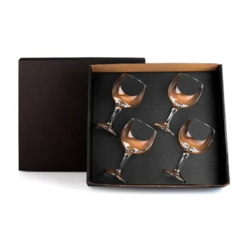 Kit Gin Personalizado Vidro 4 Peças SMKT-9032Y Brinde Personalizado