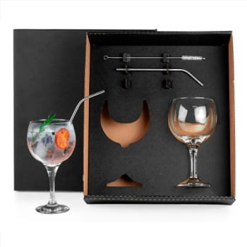 Kit Gin Personalizado Vidro 5 Peças SMKT-90154 Brindes Personalizados
