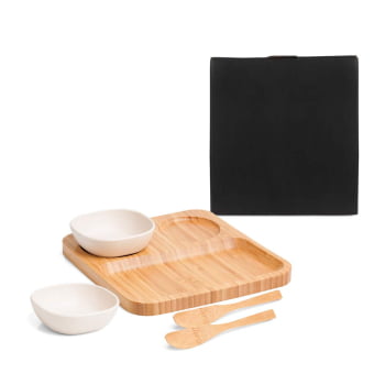 Kit Petisco Personalizado Bambu 5 Peças SMPD-00573 Brinde Personalizado