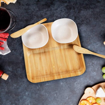 Kit Petisco Personalizado Bambu 5 Peças SMPD-00573 Brinde Personalizado