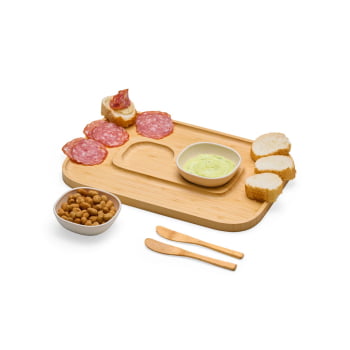 Kit Petisco Personalizado Bambu 5 Peças SMPD-00633 Brinde Personalizado