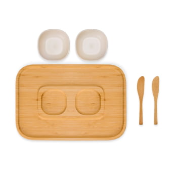 Kit Petisco Personalizado Bambu 5 Peças SMPD-00633 Brinde Personalizado