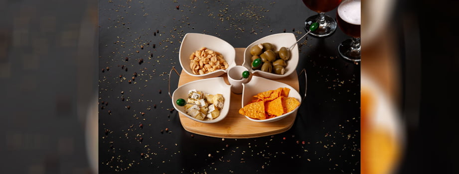 Kit Petisco Personalizado Bambu e Inox 10 Peças SMPD-03323 Brinde Personalizado