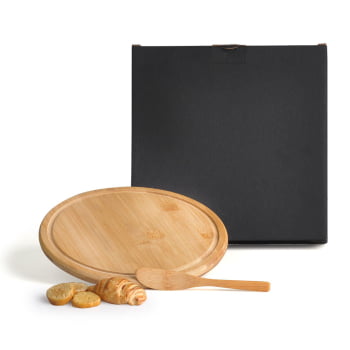 Kit Petisco Personalizado Bambu e Inox 2 Peças SMPD-15333 Brinde Personalizado