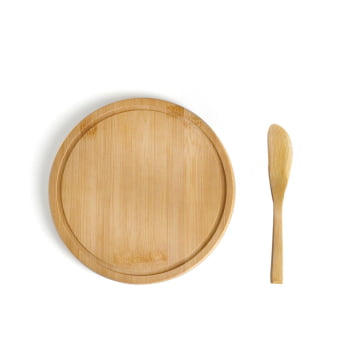 Kit Petisco Personalizado Bambu e Inox 2 Peças SMPD-15333 Brinde Personalizado
