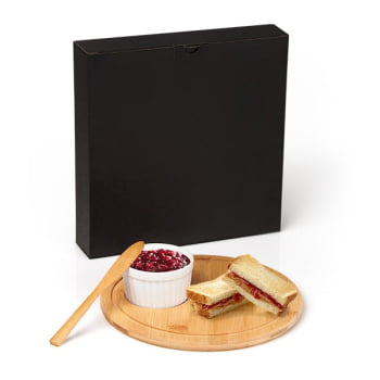 Kit Petisco Personalizado Bambu e Porcelana 3 Peças SMPD-15303 Brindes Personalizados