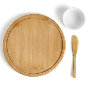 Kit Petisco Personalizado Bambu e Porcelana 3 Peças SMPD-15303 Brindes Personalizados