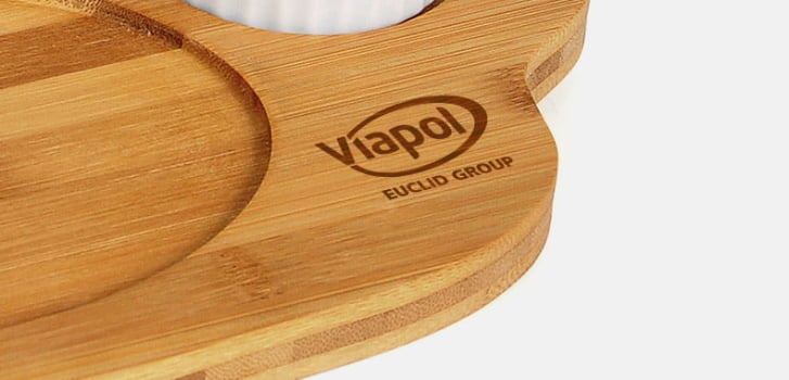 Kit Petisco Personalizado Bambu e Porcelana 3 Peças SMPD-41333 Brindes Personalizados