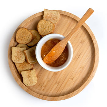 Kit Petisco Personalizado Bambu e Porcelana 3Peças SMKT-90248 Brindes Personalizados