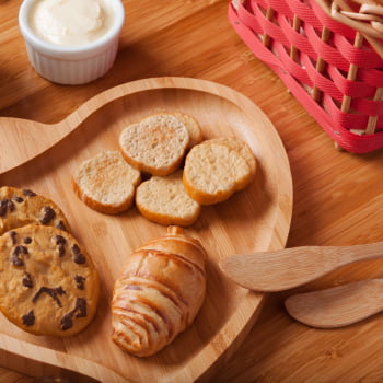 Kit Petisco Personalizado Bambu e Porcelana 5 Peças SMKT-90043 Brindes Personalizados