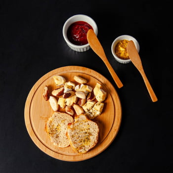 Kit Petisco Personalizado Bambu e Porcelana 5 Peças SMKT-90087 Brindes Personalizados