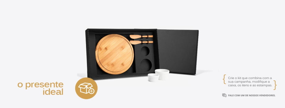 Kit Petisco Personalizado Bambu e Porcelana 5 Peças SMKT-90087 Brindes Personalizados