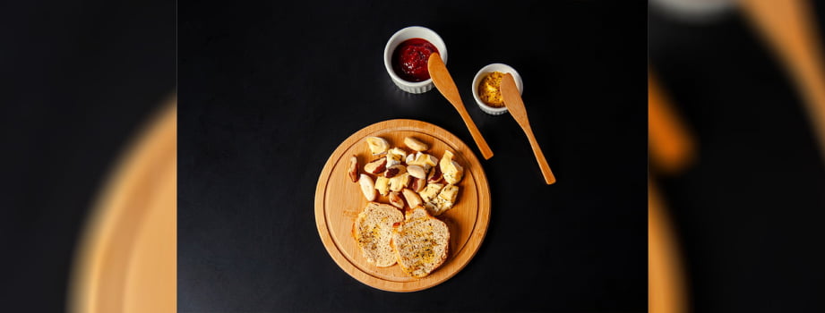 Kit Petisco Personalizado Bambu e Porcelana 5 Peças SMKT-90087 Brindes Personalizados