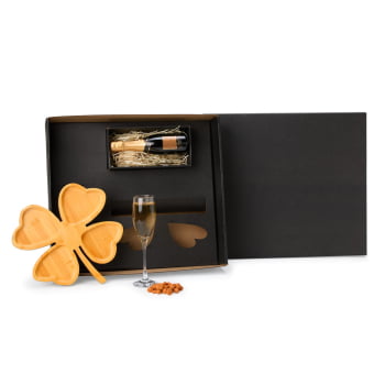 Kit Petisco Personalizado Bambu e Vidro 2 Peças SMKT-90018 Brinde Personalizado